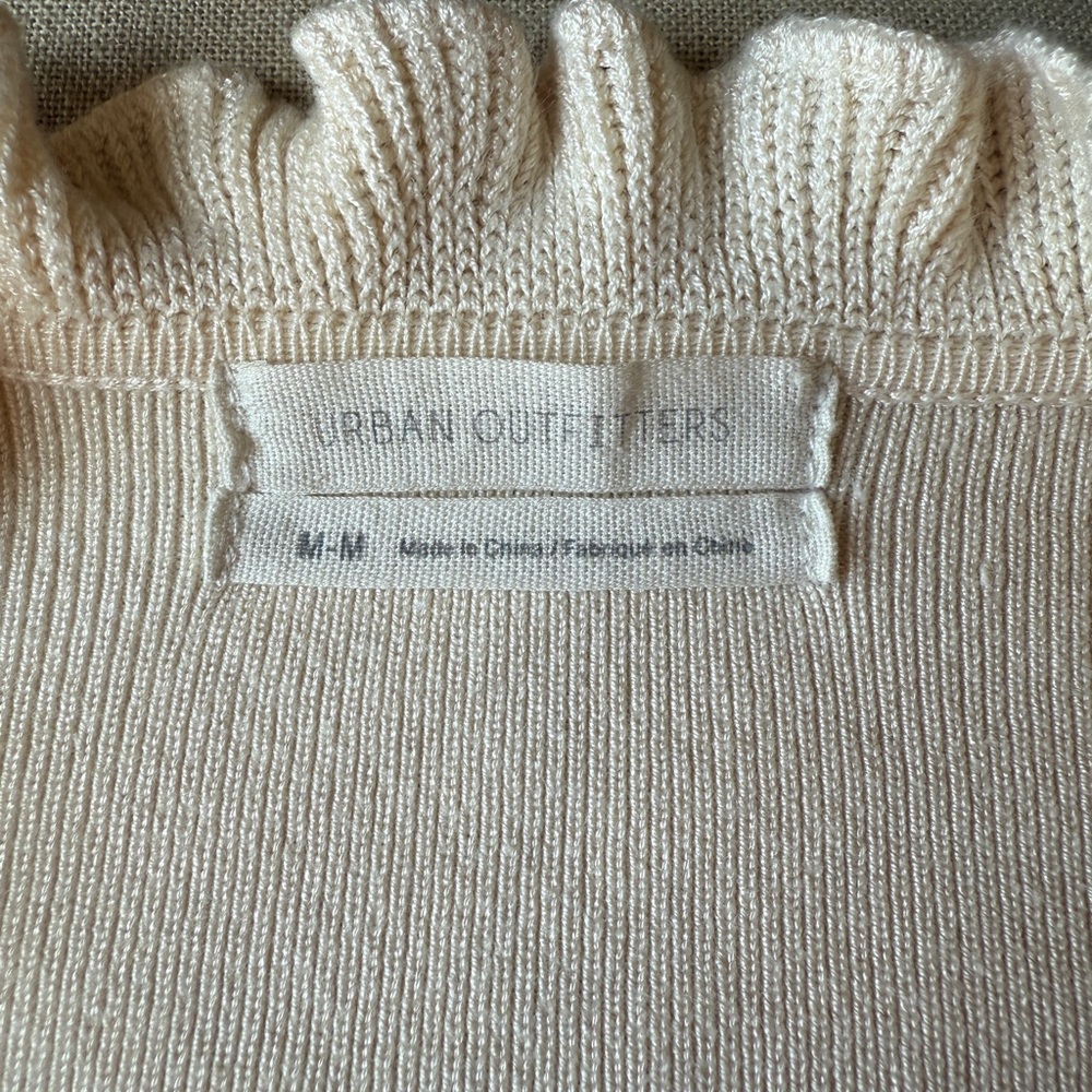 Urban Outfitters Ivory Ruffle Trim Cardigan Set with strapless Top - Picture 4 of 16